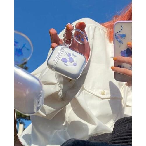 For Airpods Pro 2 1 Case Oil Painting Transparent Cute Flower Headphone Accessories Shockproof Case airpod For Airpods case