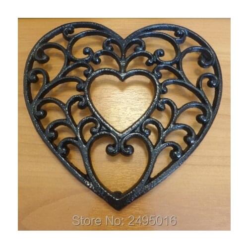 Decorative Cast Iron Trivet For Kitchen Or Dining Table |with Heart-shaped