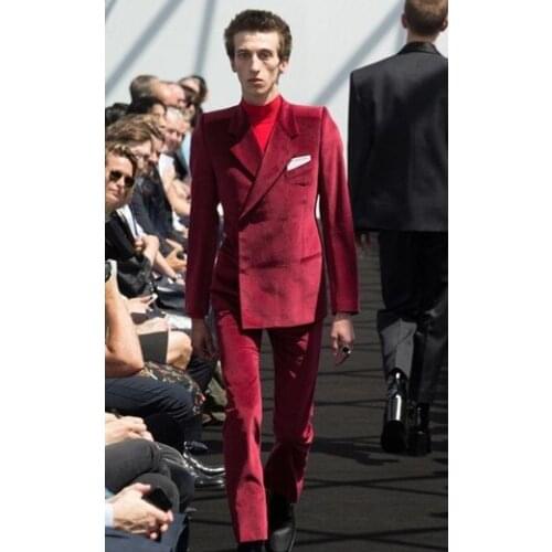 Custom groom fashion wedding dress banquet dress mens business suit 2 pieces jacket + pants Man Suits Slim Fit Prom Costume