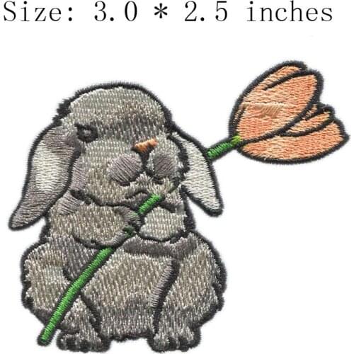 Flowers and dog 3.0"wide embroidery patch for embroidered logo iron patch on/applique badge/rose