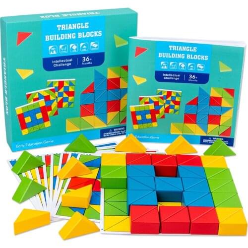Children Educational Toys Triangle Wooden Blocks Logical Thinking Training Parent-child Interaction Memory Learning Toys Gifts