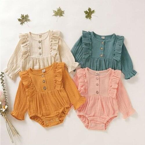 Toddler Kid Baby Girl Boy Spring Clothes Solid Color Casual Romper Overall Outfit Long Sleeve Jumpsuit Cute One Piece 0-24M