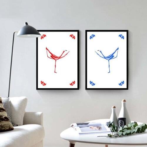 Yoga Flamingo Art Decorative Painting Murals Living Room Bedroom Sofa Background Murals Oil Canvas Painting Garden Decoration