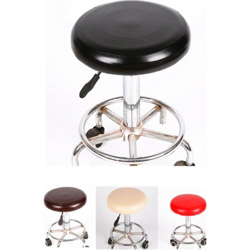 PU Leather Round Chair Cover Waterproof Bar Chair Elasticity Protector Cover Office Beauty Hair Salon Lift Seat Cushion Sleeve