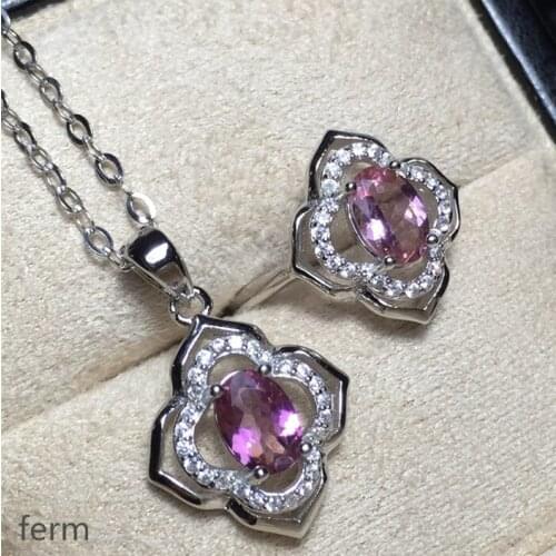 KJJEAXCMY boutique jewelry 925 Silver-inlaid Natural Garnet Female Ring Mini Support Detection