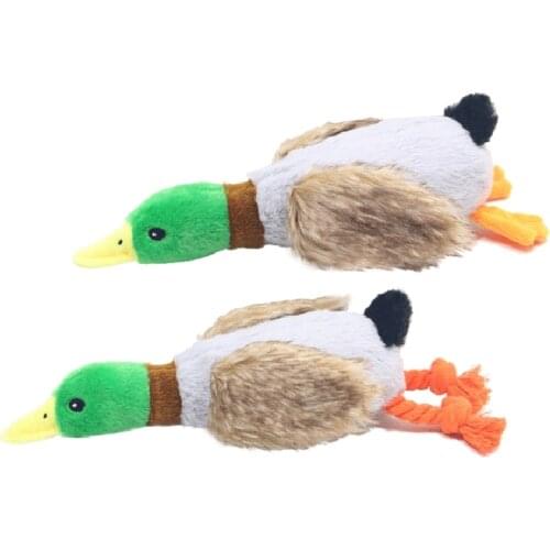 2PC Cute Plush Duck Dogs Squeak Toys Funny Pet Play Interactive Chew Toy for Small Medium Dog Pets Supplies Accessories