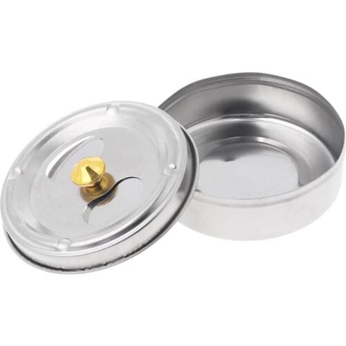 4X7B Stainless Steel Round Revolving Ashtray Rotation Enclosed Lid Hotel Home Gadgets