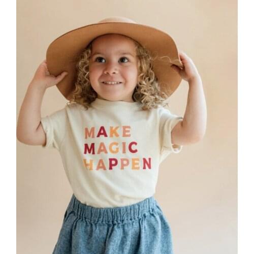 Citgeett Summer Baby Girls Boys T Shirts Lovely Infant Letter Print Short Sleeve Pullover White T Shirt