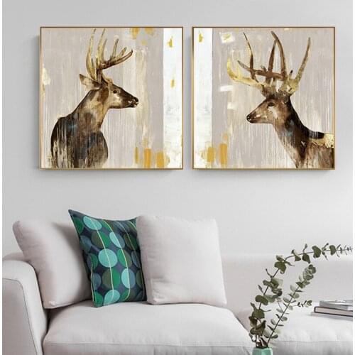 Elk series poster Painting Canvas Wall Art Picture Home Decoration Living Room Canvas Print Modern Painting-201812-A_