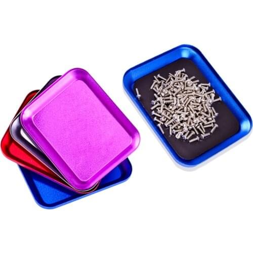 106 x86 x14mm Metal Aluminium Alloy Screw Tray With Magnetic Pad Plate Tool parts Organize color model Repair DIY tools
