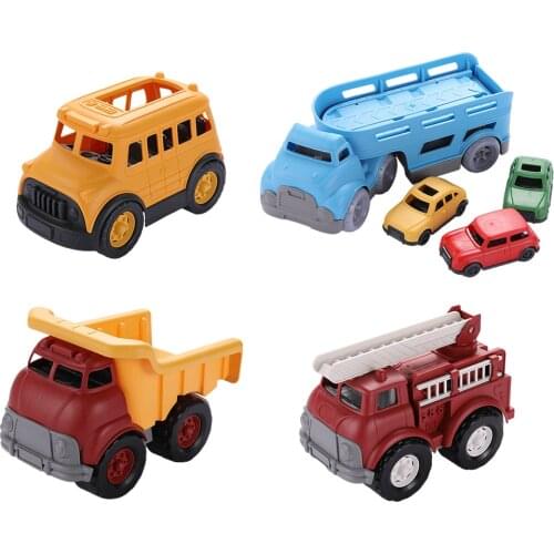 Cartoon Pull Back Small Mini Cars Push and Go Friction Vehicles Truck with Wheels for Kids Boy Birthday Gift 3-7 Years Old