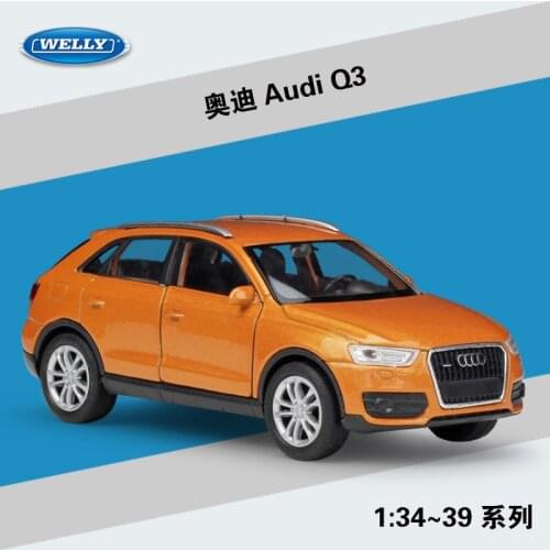 Welly 1:36 Audi Q3 alloy car model pull-back vehicle Collect gifts Non-remote control type transport toy