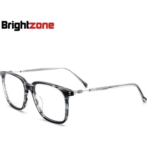Brightzone Fashion Square Handmade Acetate Metal Mixed Men Women Optical Frame Glasses Oculos De Grau Gafas Eyeglasses Frames