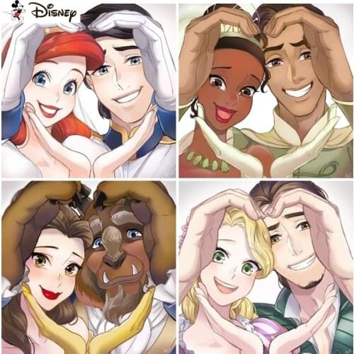 Disney 3D Diamond Painting "Cartoon princess" DIY Full Rhinestones Drill Cross-stitch Kits Square Round Diamond Embroidery