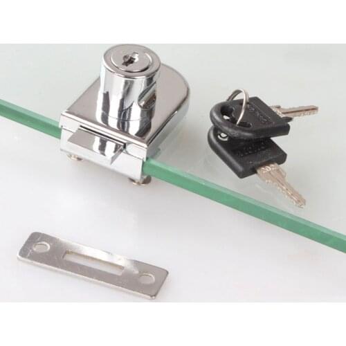 New Glass Cabinet Lock Showcase Single Door Lock Glass Window Lock Glass Door Lock No Need Punching