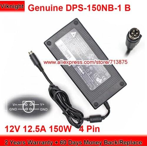 Genuine DPS-150NB 150W Charger 12V 12.5A AC Adapter DPS-150NB-1 B for Delta DPS-150NB-1B Round with 4 Pin Power Supply