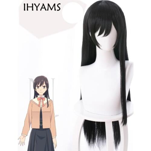 Bloom Into You Yagate Kimi ni Naru Nanami Touko wig long straight black hair Cosplay wig + Wig Cap