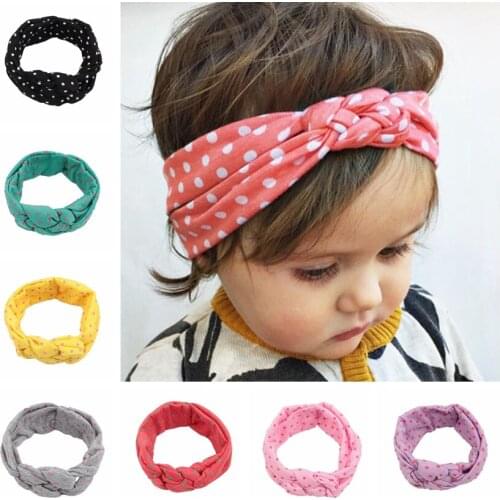 Yundfly Dot Newborn Hairbands Girls Twisted Headdress Hair Bands Bandana Head Wrap Hair Accessories Party Gift