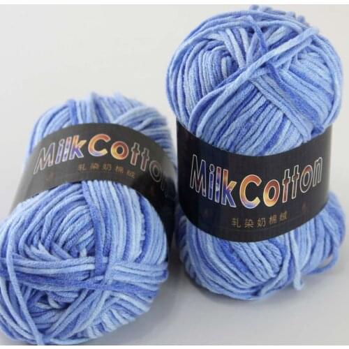 Sale 2ballsx50g Soft Cotton Baby New Hand-Dyed Wool Socks Scarf Knitting Yarn 2075-05-2 indigo