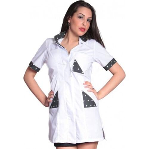 Shirts coiffeur massage center white clothing beautician spa short