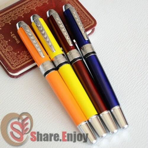 ROLLER BALL PEN 4 PCS JINHAO 250 ORANGE YELLOW DEEP RED BLUE SILVER TRIM