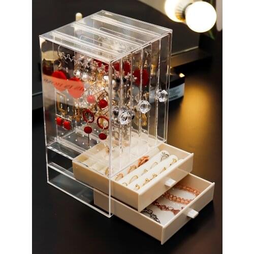 Earring Storage Box Jewelry Box Ear Clips and Ear Studs Bracelet Necklace Jewelry Jewelry Display Organizing Shelves Large