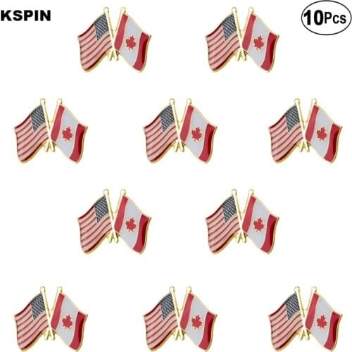 U.S.A Canada Lapel Pin Flag badge Brooch Pins Badges 10Pcs a Lot