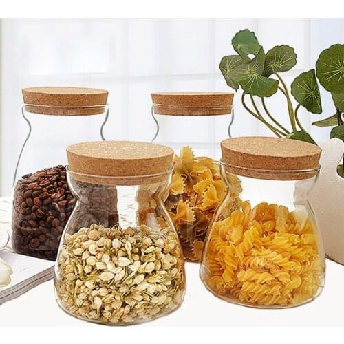 Cork glass sealed jar transparent glass bottle dry fruit tea food storage sealed jar