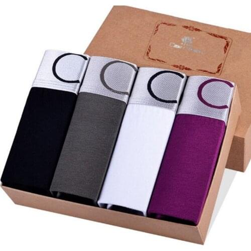 High Quality Luxury Brand Mens Underwear Boxer Cotton Modal Fake Designer Male Boxer Shorts Brand Under Wear Plus Size Wholesale