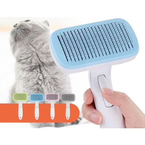 High Quality Pet Products Pet Comb for Dogs Grooming Toll Automatic Hair Brush Remover Dog Cat Comb dog grooming comb