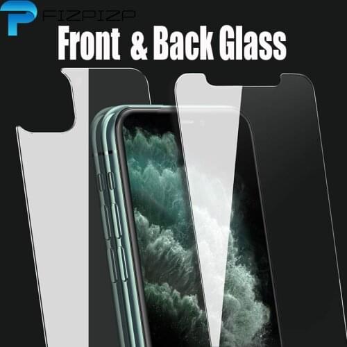 9H Rear Glass 2in1 Tempered Glass for iPhone 11 Pro Max 11Pro 5.8 6.1 6.5 Inch Screen Protector Front and Back Protective Film