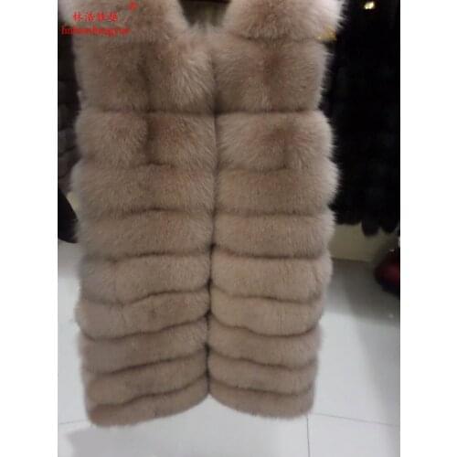 Linhaoshengyue 85cm long fox vest Natural fur