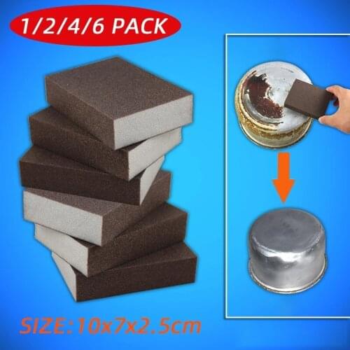 1/2/4/6Pcs Magic Sponge Dishwashing Sponge Flexible Descaling Clean Magic Brush Emery Rust Removing Cleaner For Kitchen Tools