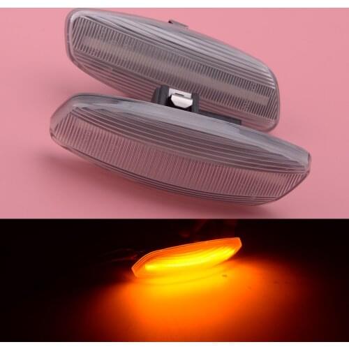 1Pair Clear Dynamic LED Side Wing Indicator Marker Light 6325G5 6325G6 Fit for Peugeot 207 308 3008 5008 Citroen C4 C3 DS4 C5