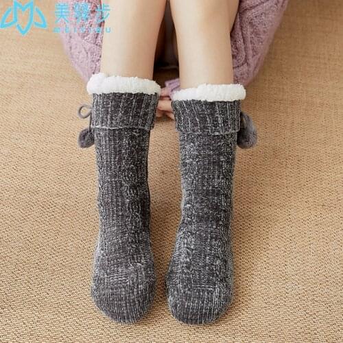 1 Pair Adult Floor Socks Snow Socks Winter Home Warm Thickened Plush Slippers Socks Drop Shipping
