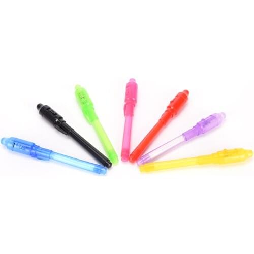 2 In 1 Creative Magic Purple UV Black Light Combo Stationery School Office Drawing Invisible Ink Pen