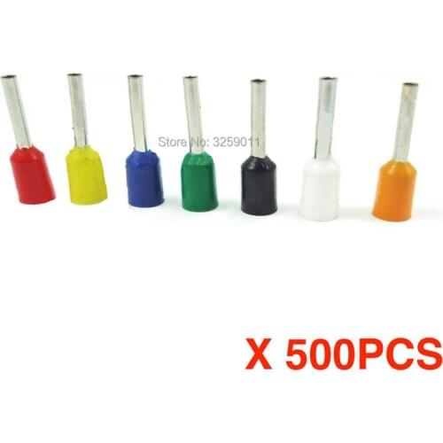2000PCS EV0508Electrical wire Connectors Insulated Cord End Wire Ferrules Terminal Block 0.5mm AWG 22 E0508 Assorted Cooper