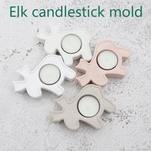 2021 Christmas Candle Holder Concrete Mold Home Decoration Snowman Cement Candle Holder Plaster Silicone Mold