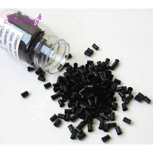 4bottles/lot 8 colors 4.0x3.6x6.0mm flare copper tubes micro ring hair extensions tools for stick I tip hair extensions
