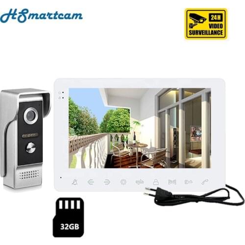 7 Inch Monitor Video Door Phone System Home Wide Angle Doorbell With Memory Card, Support Motion Detection Infrared night vision