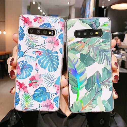 Plating Reflective Flower Soft Case for Samsung S20 Ultra S10 Note 10 Plus A71 A51 Back Cover for iPhone SE 11 Pro XS Max XR 8 7