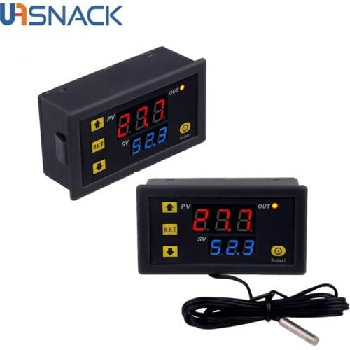 W3230 Digital Temperature Control LED Display Thermostat with Heat/Cooling Control Instrument 12V 24V AC110-220V Probe Line 20A