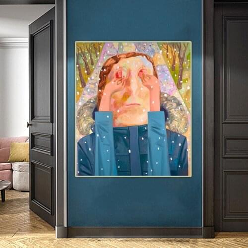 Dana Schutz《Ocular》Abstract Canvas Art Oil Painting Artwork Poster Picture Wall Hanging Decor Home Living Room Decoration