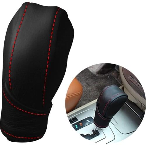 For Most models Car Faux Leather Gear Shift Knob Cover Hand Brake Cover Sleeve Professional Car Interior Shift Knob Cover
