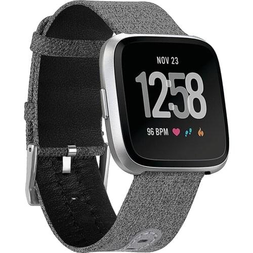 Canvas Watch Band Strap For Fitbit Versa Band With Buckle Connector for Fitbit Versa Sport Smartband Wrist Strap