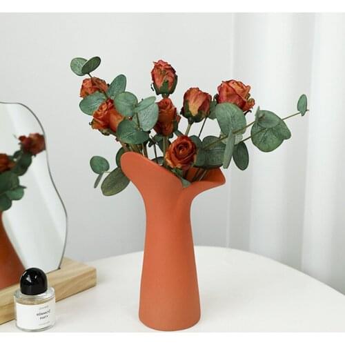 Nordic Morandi Ceramic Vase Dried Flowers Dining Table Decoration Living Room TV Cabinet Floral Arrangement Home Decoration