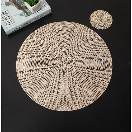 Wheat Ear Placemat Round Solid Color Coaster Anti-scald Insulation Board Mat Pvc Table Mat