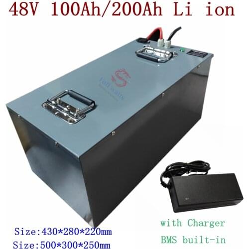 48V 100Ah 200Ah Lithium battery for 18kw 10kw inverter solar panels telecommunication Forklift ups+Charger
