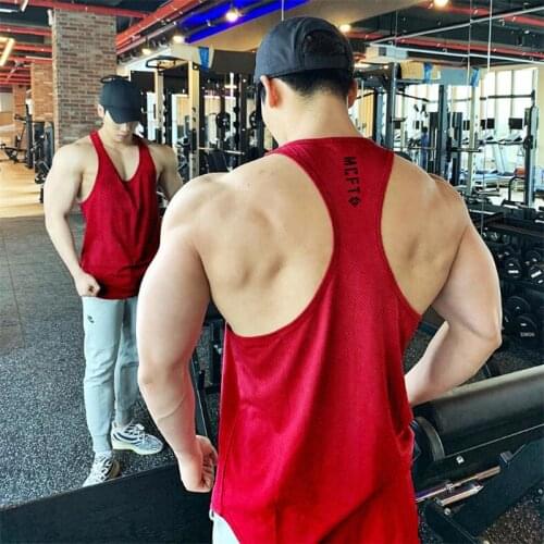 Gym Tank Top Men Fitness Clothing Mens Bodybuilding Stringer Vest Summer Sports Clothing for Male Sleeveless Shirt Racer Tanktop
