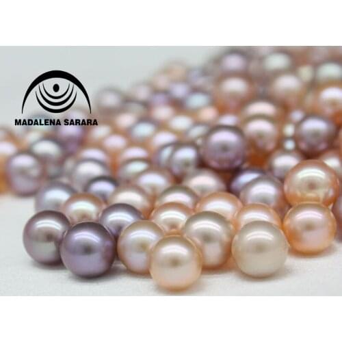 MADALENA SARARA Genuine Pearl AAA Grade Freshwater Pearl Round Natural White Without Flaw High Brightness Luxury Pearl Bead